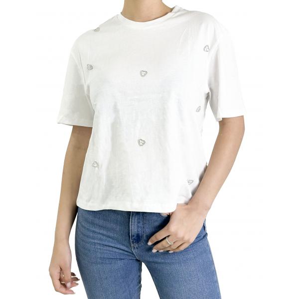 T shirt con dettagli in argento Only